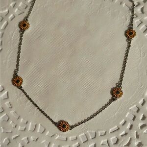 Pura Vida Sunflower Charm Necklace in Yellow and Silver